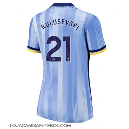 Camisa de Futebol Tottenham Hotspur Dejan Kulusevski #21 Equipamento Secundário Mulheres 2024-25 Manga Curta